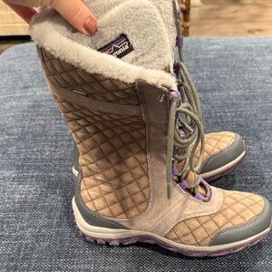 Patagonia Women's Quilted Winter Boots - Brown and Purple